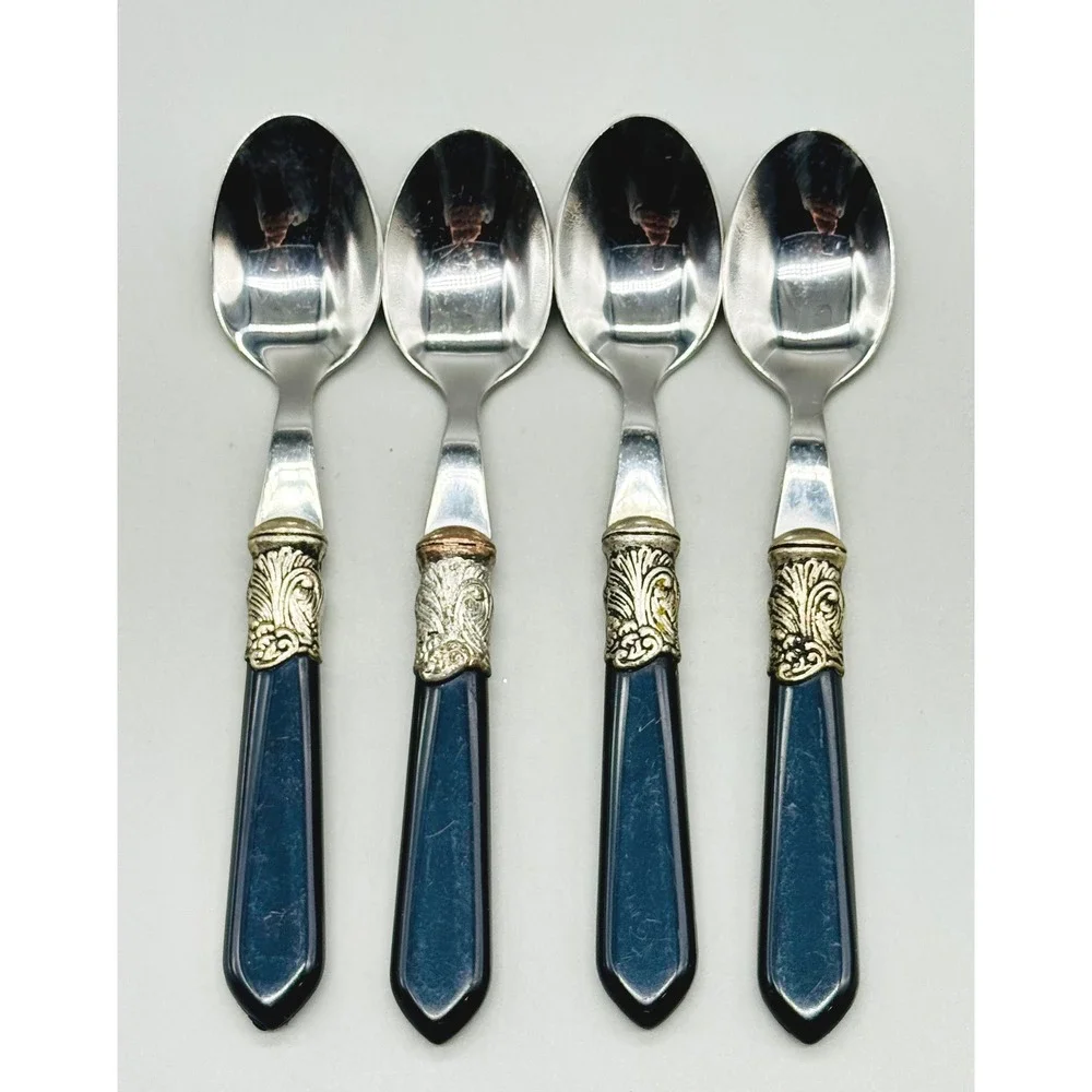 Versailles EME Inox Italy 18/10 Stainless Black Teaspoons Set of 4